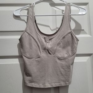 Abercrombie Cotton Seamless Fabric Corset Tank Light Gray Size Small